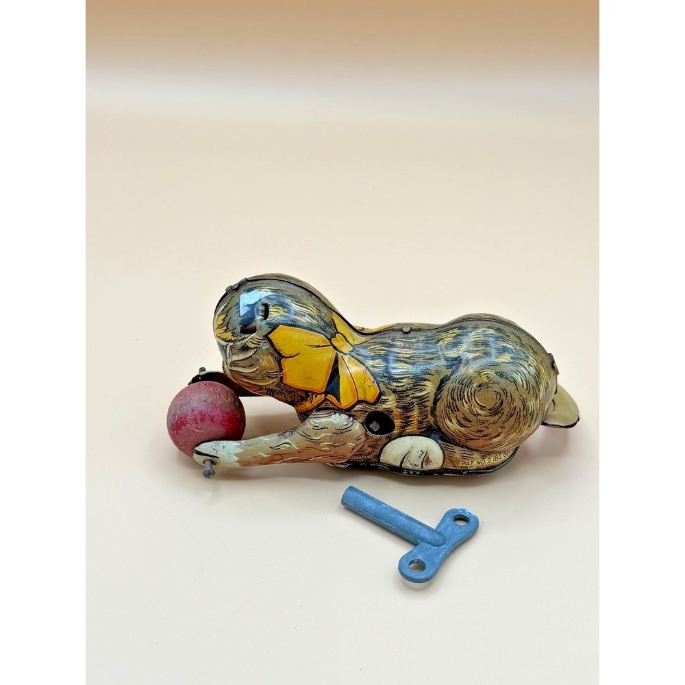 1930s Marx Tin Litho Mechanical Cat Wooden Ball Toy Key Parts Repair